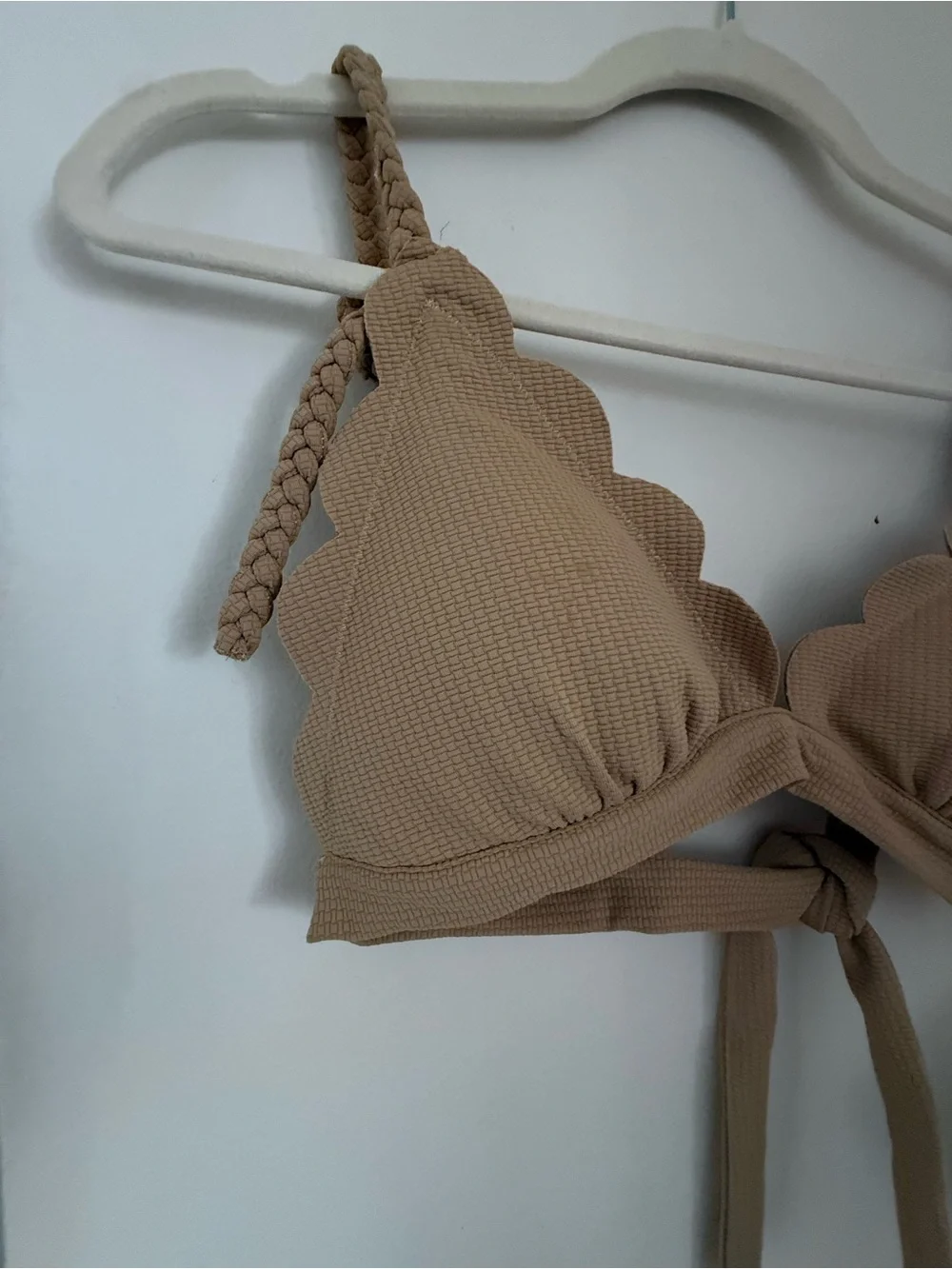 Marysia Swim Scalloped Triangle Bikini Top — Tan
